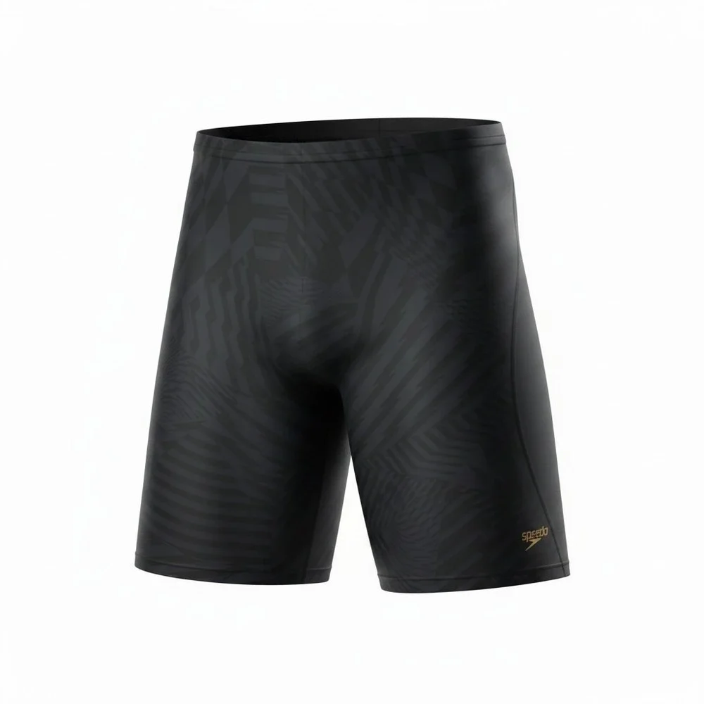 Speedo Jammer Swimsuit Men 36 Black Deep Storm Jammer Training Swim Trunks